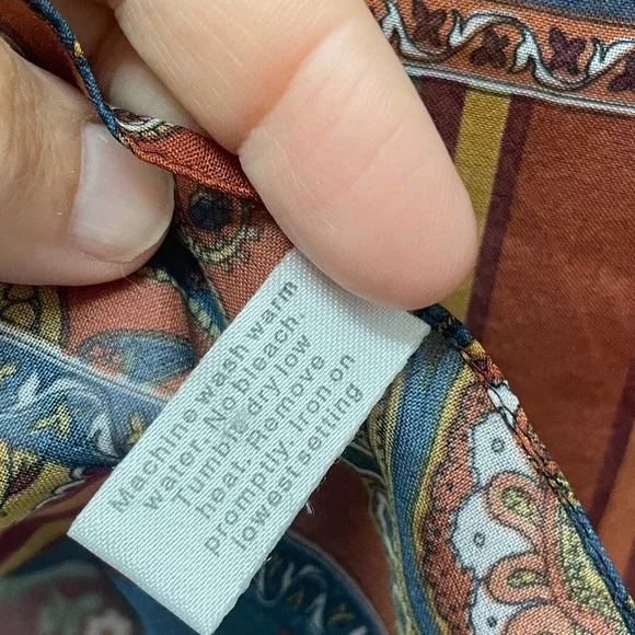 Vintage Multicolor Patterned Scarf - Picture 5 of 6